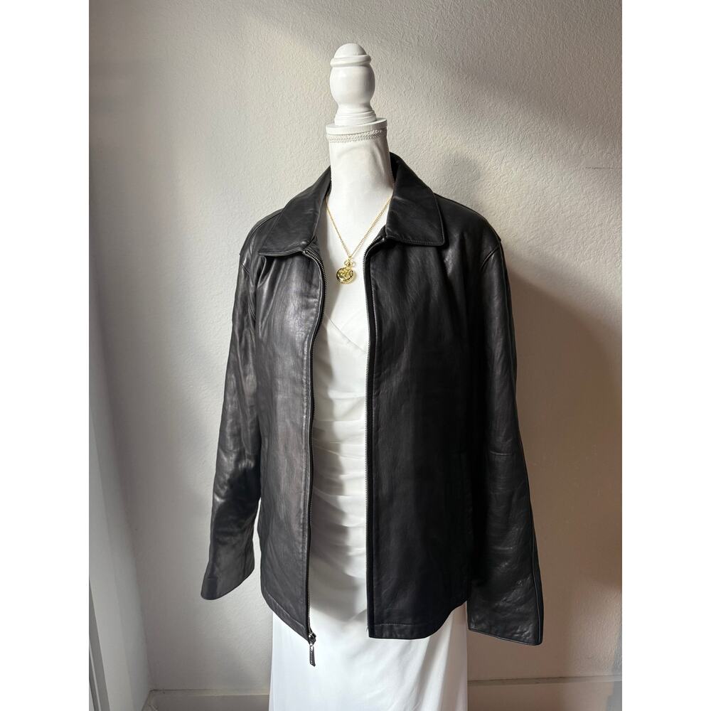 Brandini Black Vintage Leather Coat - Picture 2 of 5